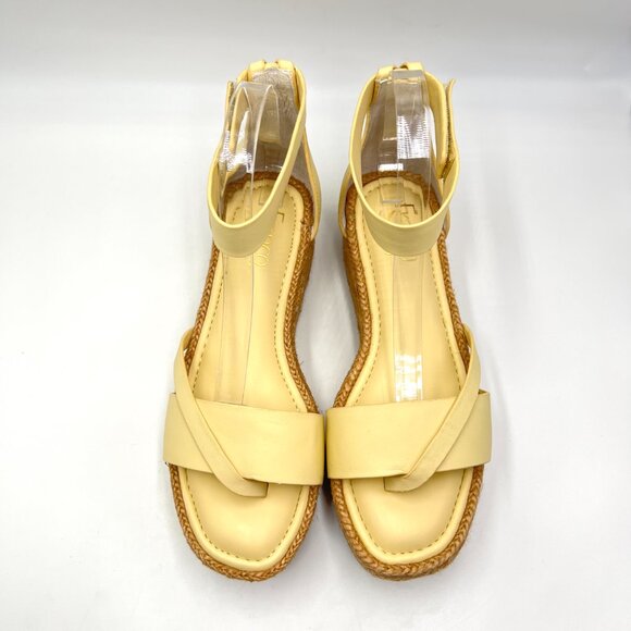 Franco Sarto Womens Size 9.5 Butter Yellow Espadrilles Platform Sandals Shoes - Picture 3 of 14